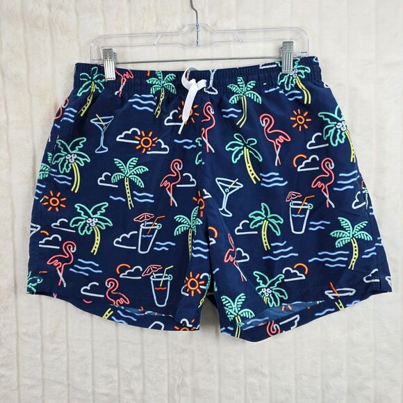 Chubbies Stretch Mesh Lined Swim Trunks 7" Inseam The Neon Lights Blue Size XL - Picture 1 of 13